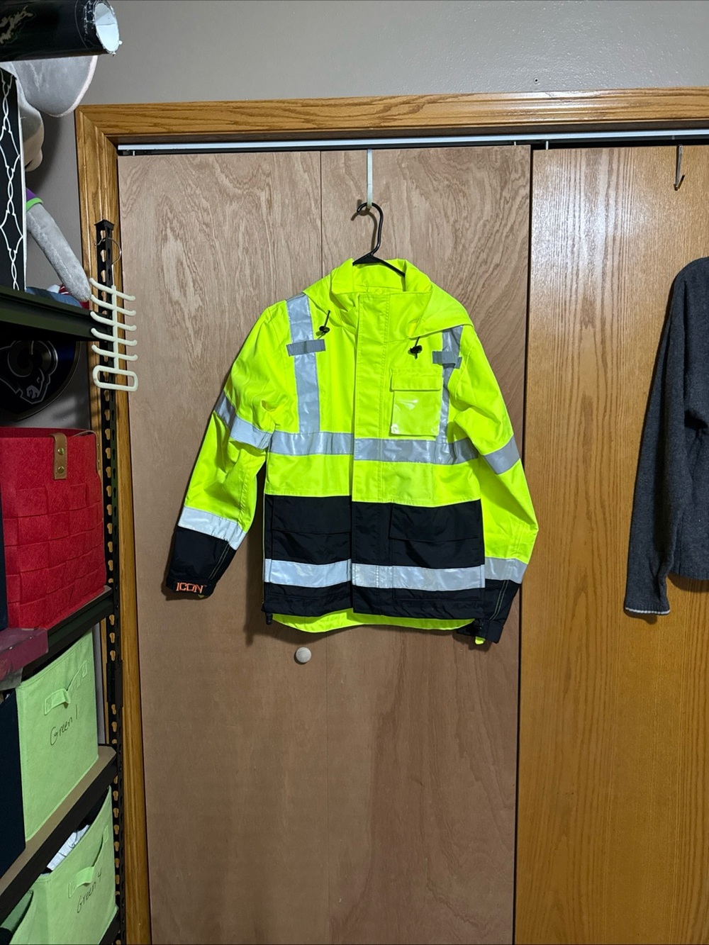 ICON High-Visibility Yellow & Black Safety Raincoat